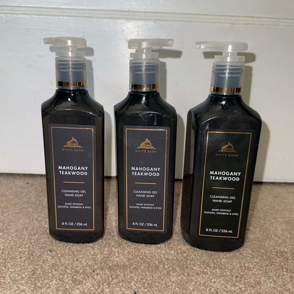 New Bath & Body Works Mahogany Teakwood Hand Soap Set of 3